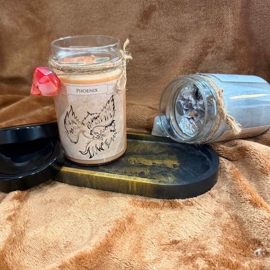 Pack 2 Grandes Bougies – Dragon & Phoenix + Plateau